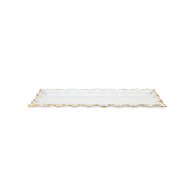 Classic Touch Glass Oblong Tray with Edge