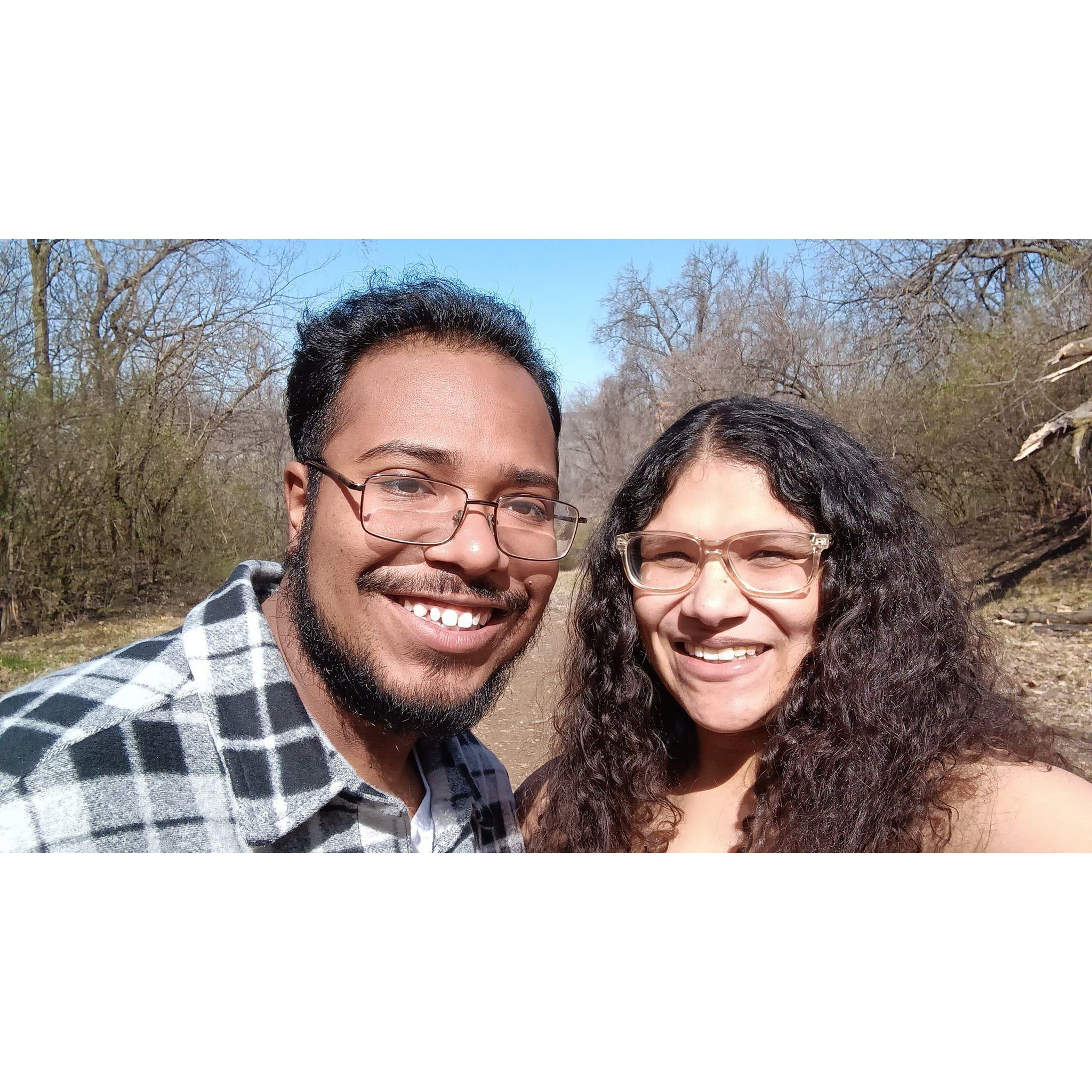 Snapped a beautiful selfie of us at the Quindaro Ruins - a place that means a lot to us.