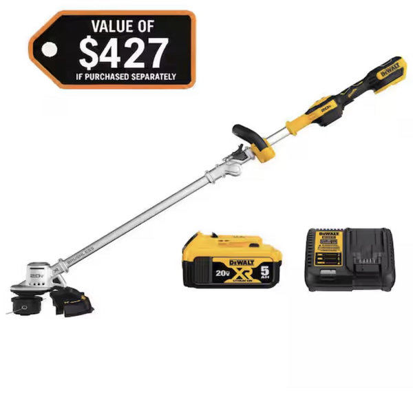 DEWALT 20V MAX 14 in. Brushless Cordless Battery Powered Foldable String Trimmer Kit with (1) 5 Ah Battery & Charger DCST922P1
