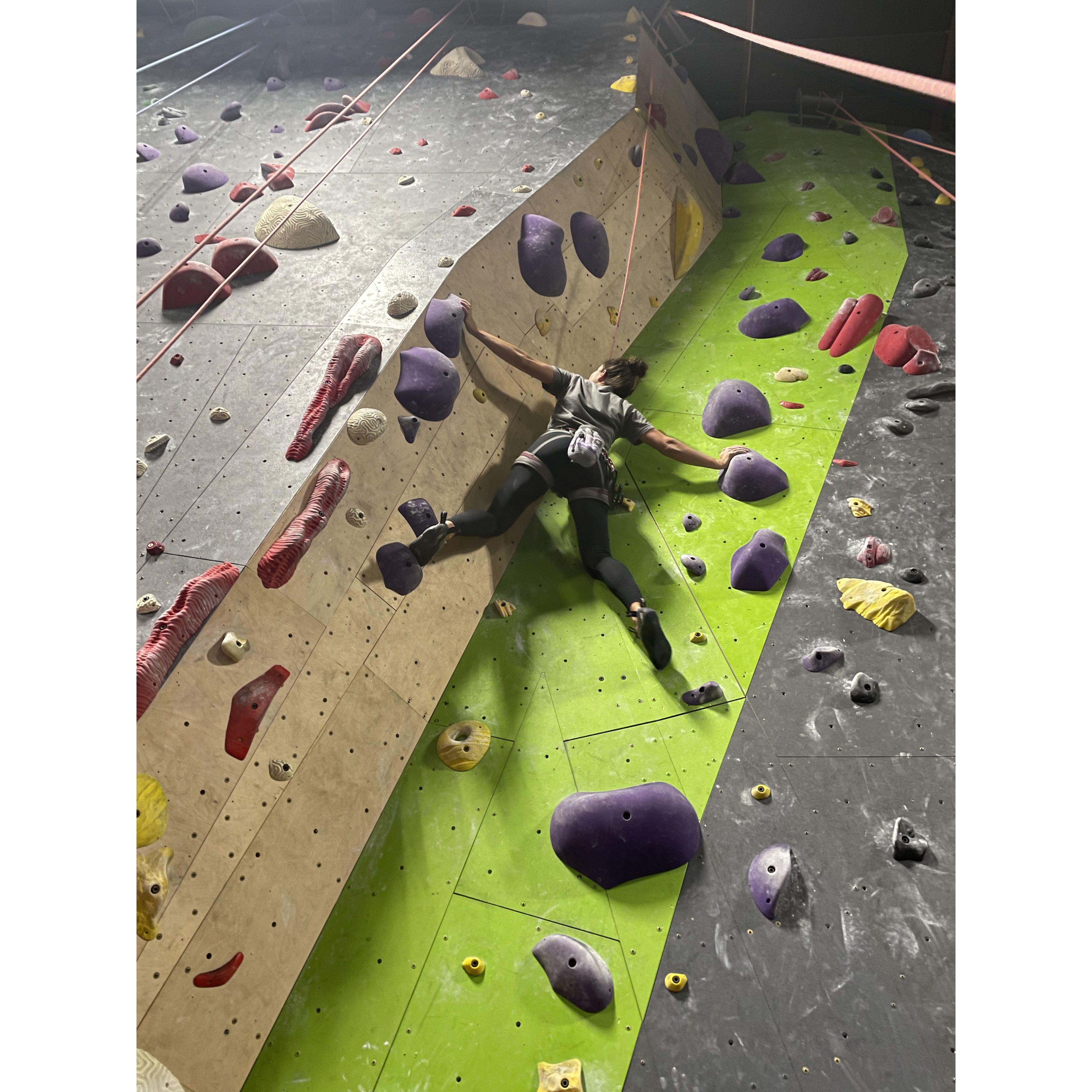 John's first photo of Cela on his phone - quick climbing date before he deployed