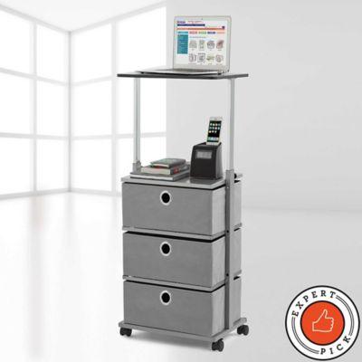 Studio 3B™ 3-Drawer Adjustable-Top Storage Cart in Grey
