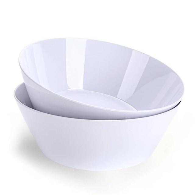 MIYOPESI 11.5-Inch Melamine Mixing Bowls (Set of 2) - Unbreakable and Reusable Large Serving Bowls, Stackable and Dishwasher-Safe - Versatile for All Meals