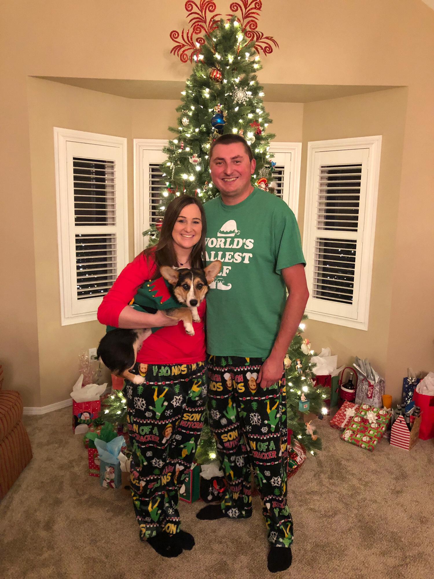 Christmas 2018 with our pup, Chloe.