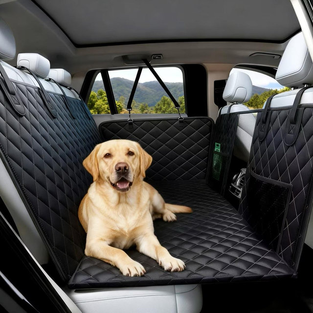 Niubya Waterproof Hammock Dog Car Back Seat Cover, Black