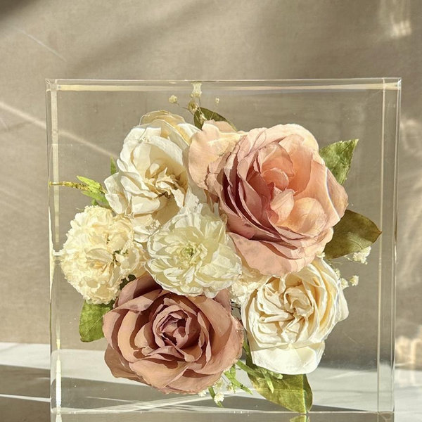 Wedding Bouquet Resin Bookends: Custom Floral Preservation Deposit