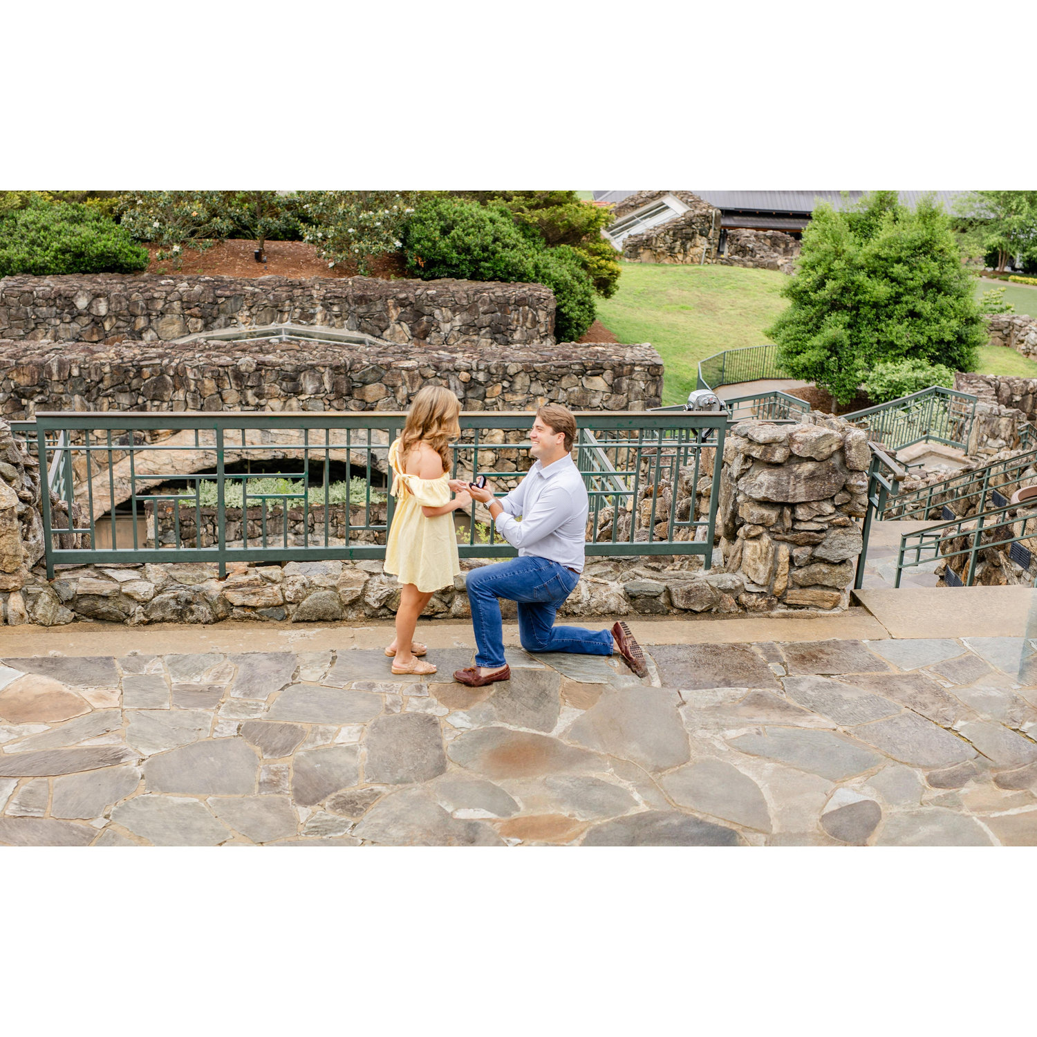 He popped the question at the Grove Park Inn in Asheville, NC!