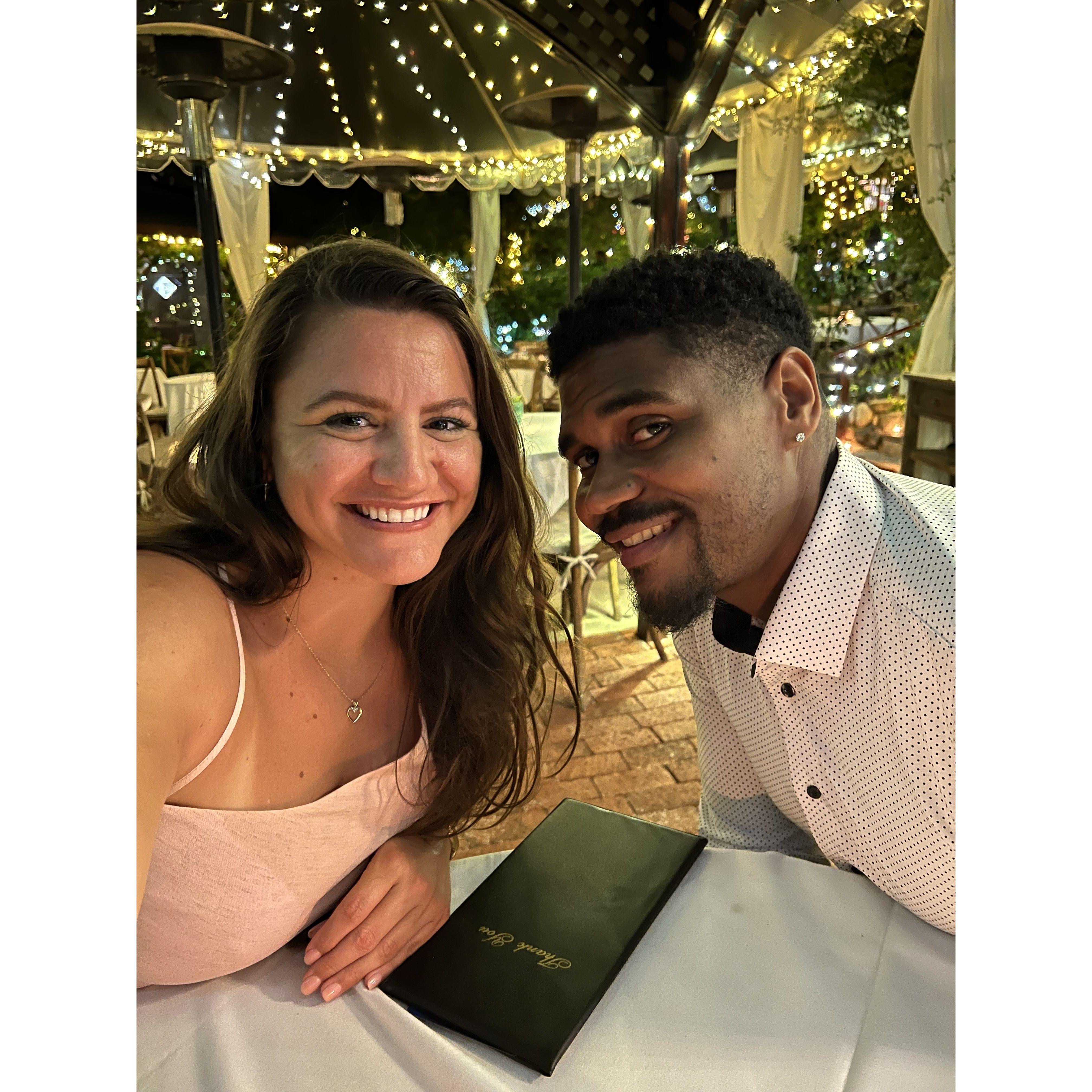 Dinner at our favorite place, Inn of the Seventh Ray in Topanga Canyon, after Spenser surprised Shay with a day of ring shopping on Rodeo Dr