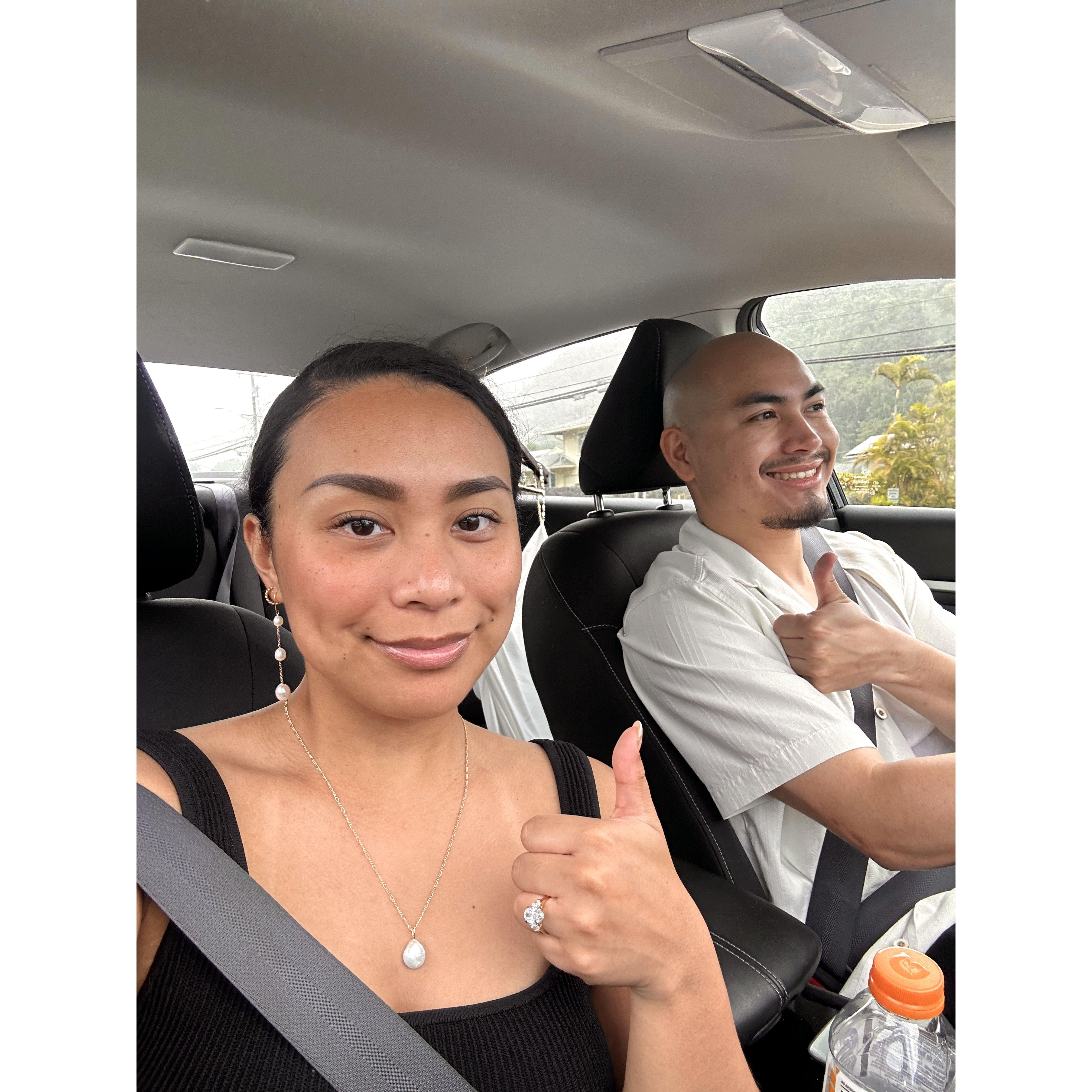 After our engagement/couple's session at Waimanalo with Abby! (Got stung by a jellyfish lol)