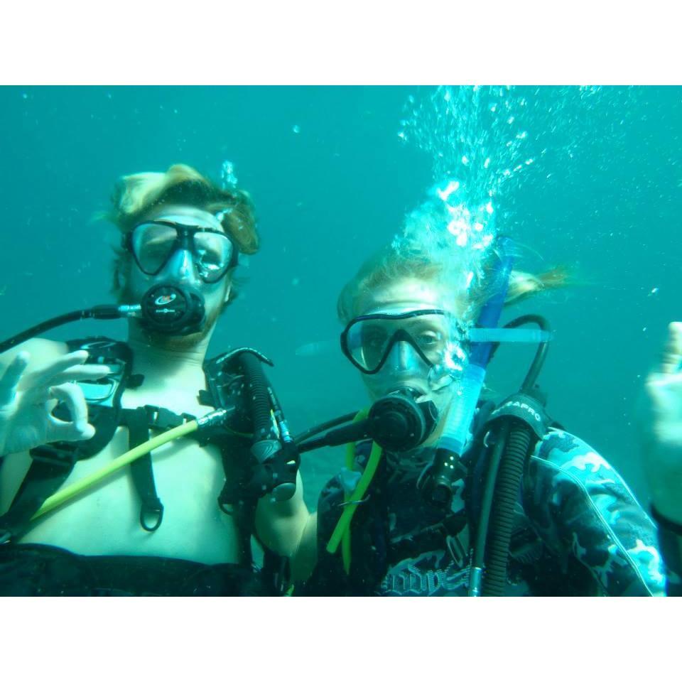 Diving along the wreck trek in Pompano FL a few years ago! Sometimes in relationships, you've just gotta "dive right in".