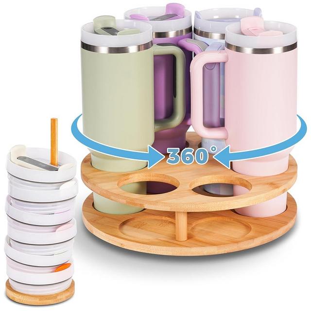 Spinware Tumbler Organizer for Kitchen Cabinets - 40oz Stanley Cup Organizer for Cabinet Tumbler Lazy Susan Organizer Stanley Cup Holder for Cabinet Organizer Tumbler Storage Organizer Stanley Storage