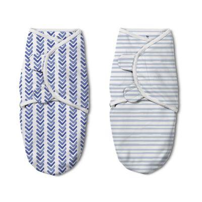 SwaddleMe® Luxe Watercolor Small/Medium 2-Pack Swaddles in Indigo