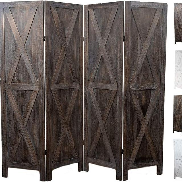Premium Home Room Divider: Room dividers and Folding Privacy Screens, Privacy Screen, Partition Wall dividers for Rooms, Room Separator, Temporary Wall, Folding Screen, Rustic Barnwood (Barnwood X)
