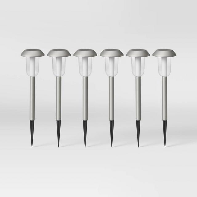 6pk Stainless Steel Pathway Light Silver - Project 62™