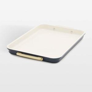 GreenPan Reserve Healthy Ceramic Nonstick Bakeware Quarter Sheet Pan in Sage Green + Reviews | Crate & Barrel