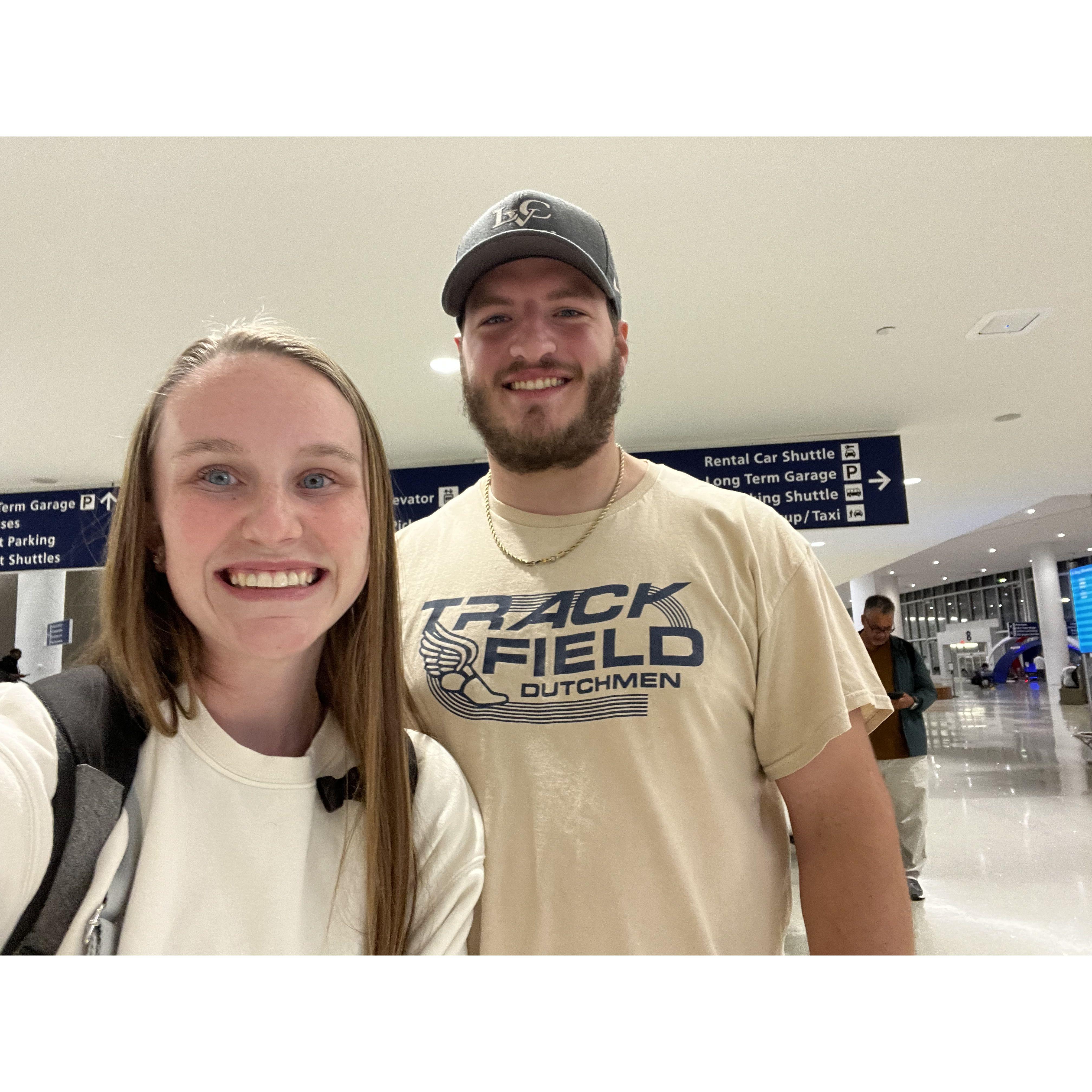 Picking up Cody from the airport because WE FINISHED LONG DISTANCE!