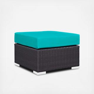 Convene Outdoor Patio Fabric Square Ottoman