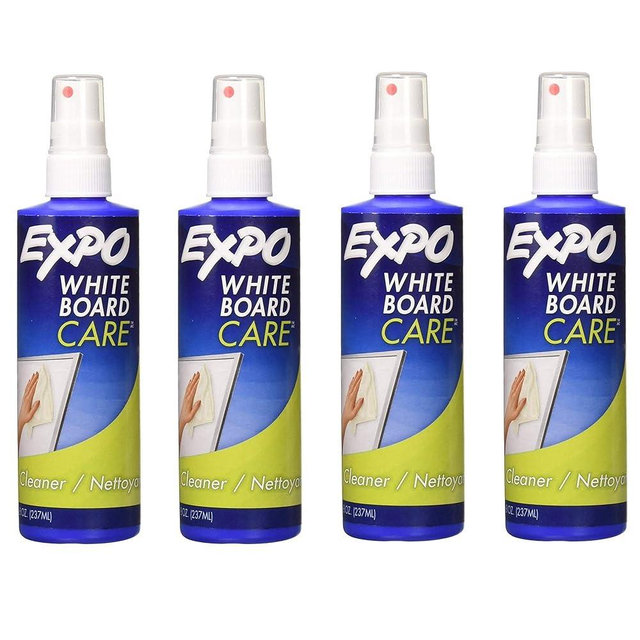 Dry Erase Surface Cleaner, 8oz Spray Bottle [Set of 4]