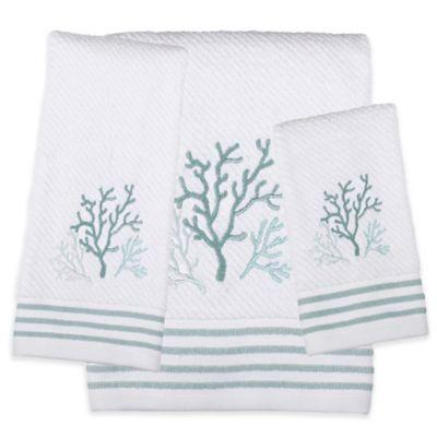 Saturday Knight Coral Reef Bath Towel in White