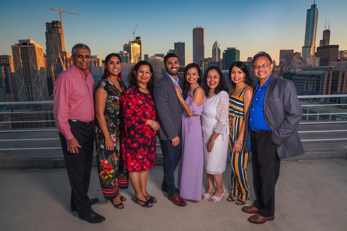 Family photo after the proposal! We wouldn’t be here without our parents and siblings!