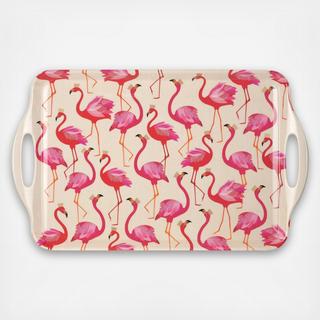 Sara Miller London Pimpernel Flamingo BPA Free Melamine Handled Tray