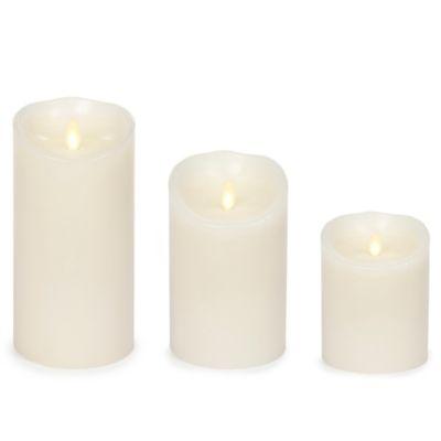 Luminara® Real-Flame Effect 7-Inch Pillar Candle in Ivory