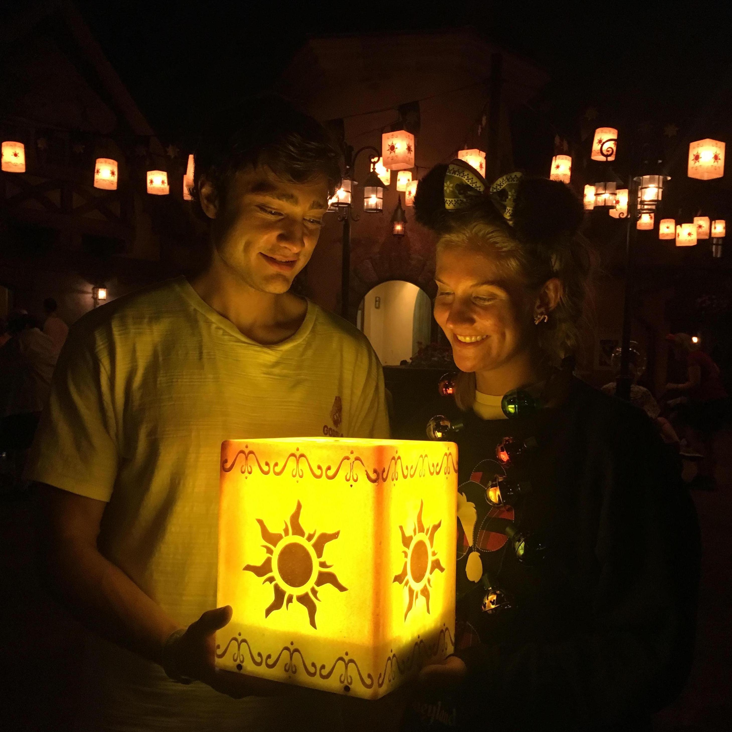Taken in Walt Disney World during their annual holiday party, and probably the most artsy photo of us in existence.