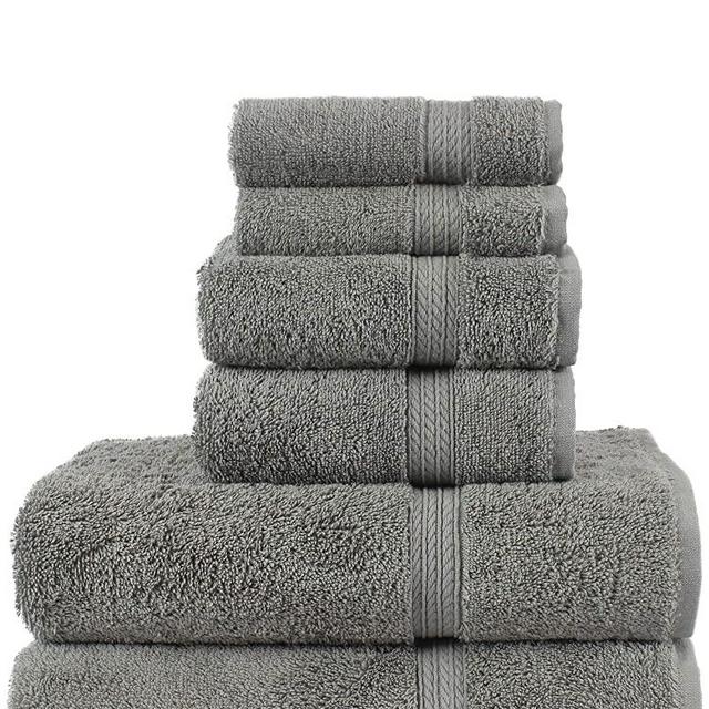 Chakir Turkish Linens Long-Stable Turkish Cotton 6-Piece Towel Set, Eco-Friendly, (Gray)