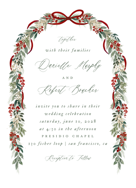Bryn Portrait | Red | Zola Wedding Invitations