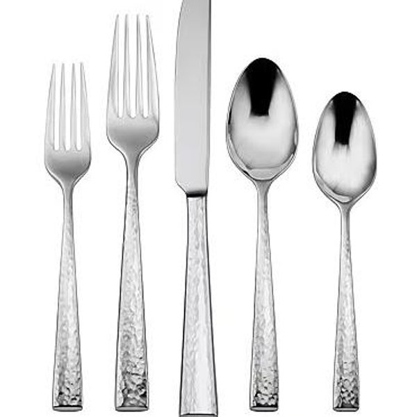 Oneida Cabria Hammered 45-Piece Stainless Steel Flatware Set | Dillard's