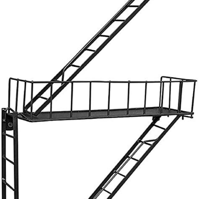 Fire Escape Ladder Floating Shelf Wall Décor - Unique NYC Style Organizer for Bathroom, Bedroom, Kitchen or Hanging Bookshelf Display by HOMECO