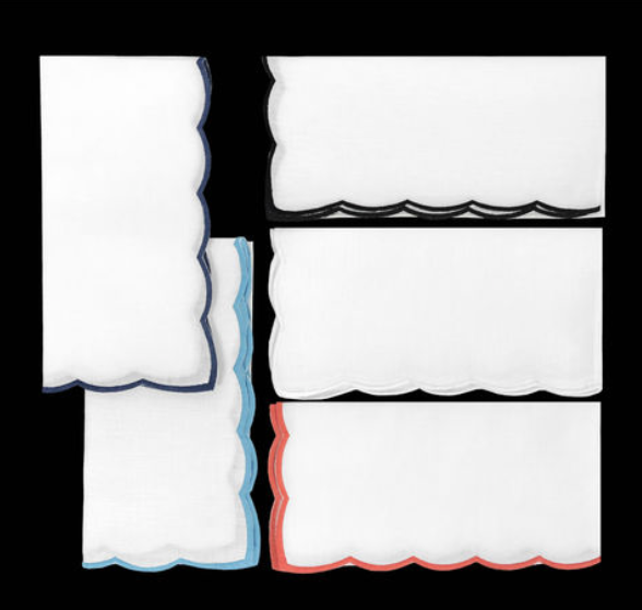 Scallop Napkins Set/4, white