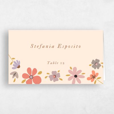 Buttercream, Orange Wedding Place Card - Terra