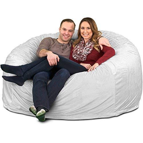 ULTIMATE SACK Bean Bag Chairs in Multiple Sizes and Colors: Giant Foam-Filled Furniture - Machine Washable Covers, Double Stitched Seams, Durable Inner Liner. (6000, Ivory Fur)