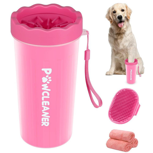 dog paw cleaner big pink