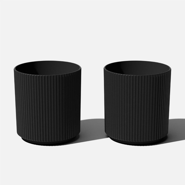 Veradek Demi Series 20" Plastic-Stone Planter - 2-Pack Black