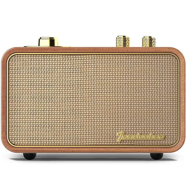 Retro Bluetooth Speaker Fm Radio with Better Stereo Sound and Bass Vintage Radio for Home Office Travel Playback and Vintage Decor, 12-Hour Playtime, Loud Volume, Wood Bluetooth Speaker
