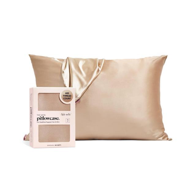 Kitsch Queen Size Satin Standard Pillowcase Thread Count "600" - Beige