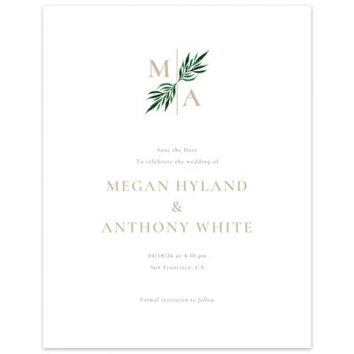 White Elegant Wedding Digital Save the Date - Cappell Portrait