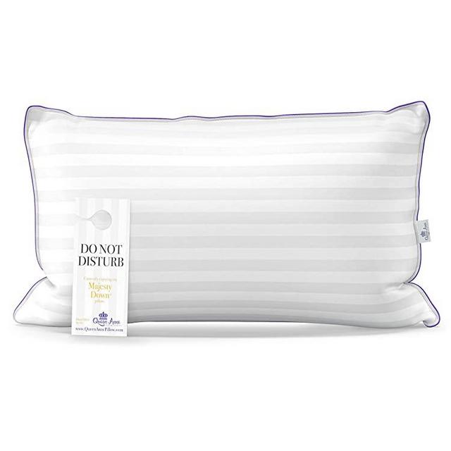 Queen Anne Heavenly Down Hypoallergenic Luxury Pillow - Synthetic Down Alternative for Allergy Free Sleeping - Hotel Collection - USA Made (King Size, Medium Fill)