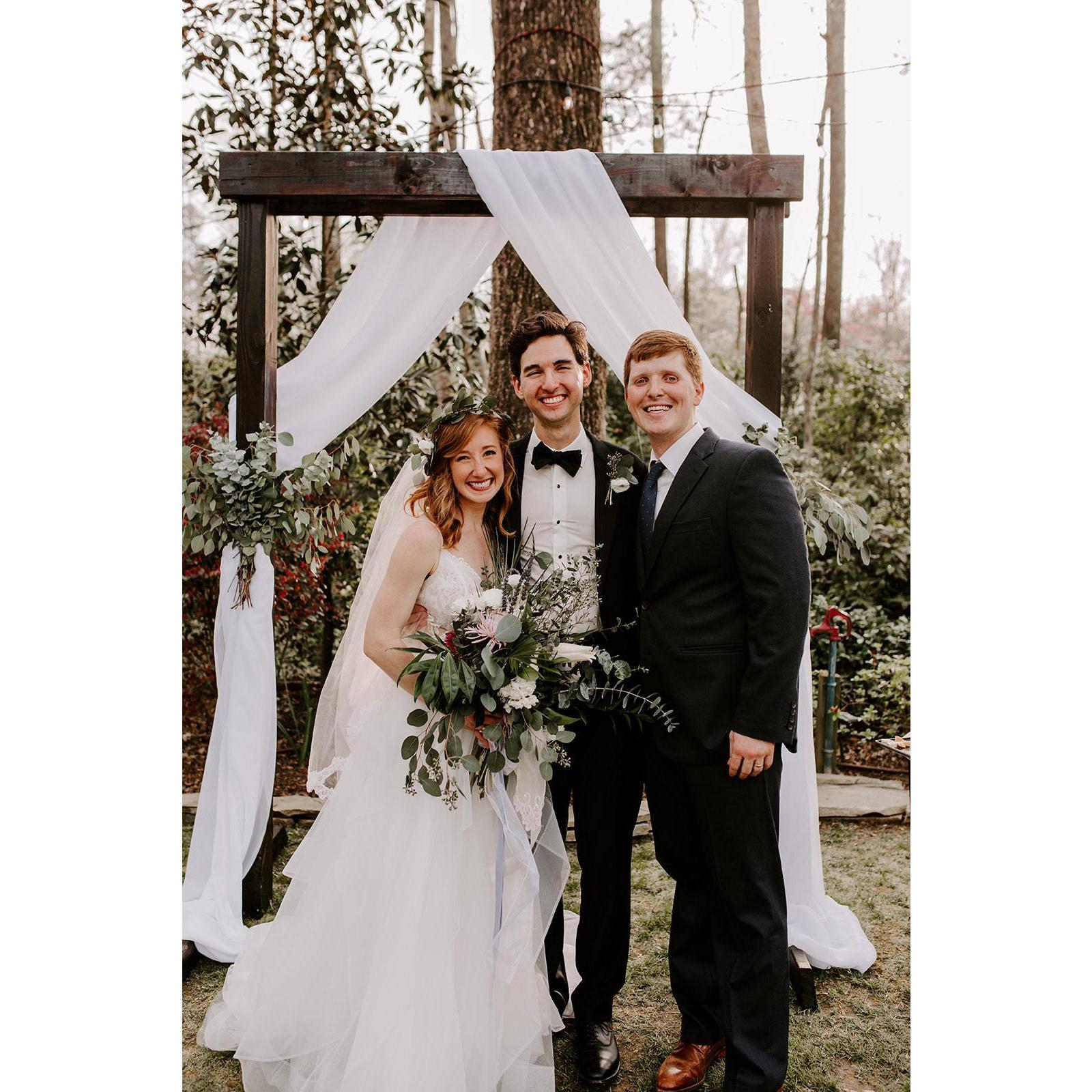 Dear Wes Mabry, you were the first person we thought of to help in the need of a new officiant! Thank you for showing up for us BIG this entire week!