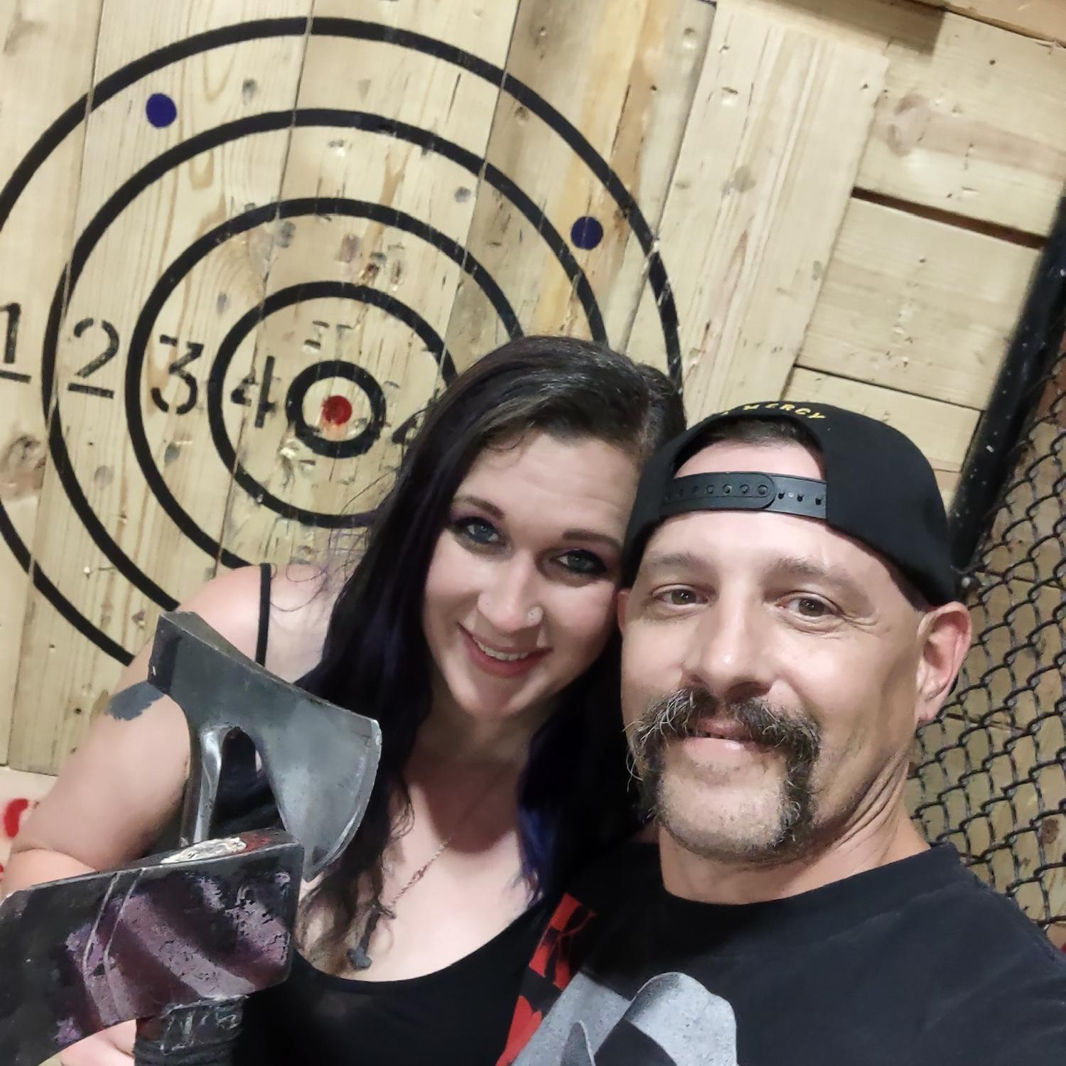 Axe throwing, Mokena, Illinois July 2022