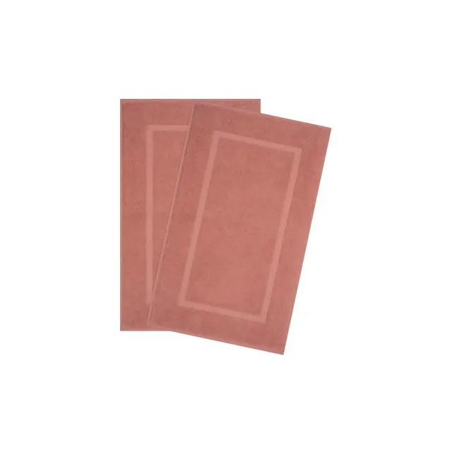 American Soft Linen 100% Cotton Bath Mat Set, 2-Pack, 20 inch by 34 inch, Bath Mats for Bathroom, Coral
