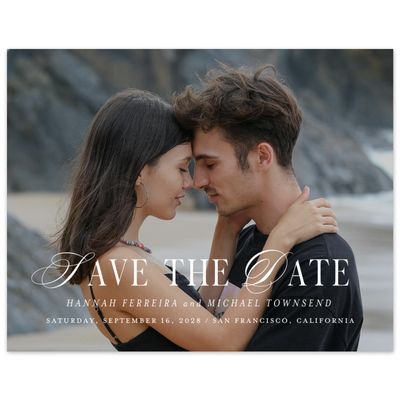 White Modern Wedding Digital Save the Date - Jalen Photo