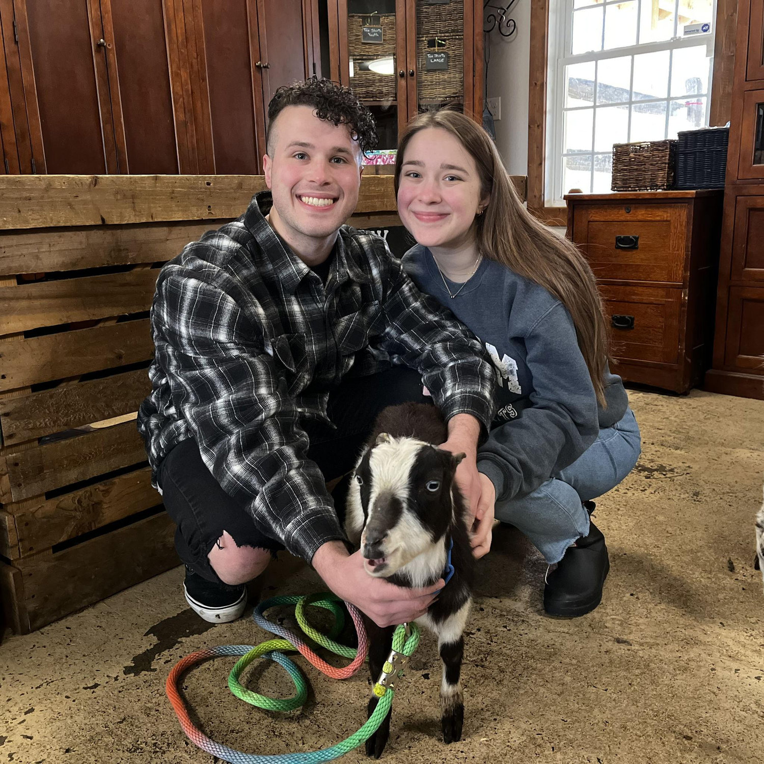 Goat cuddling for Frankie's birthday!