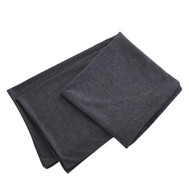 Oubonun 100% Jersey Cotton Body Pillow Cover with Zipper - Luxury Soft Removable Pillow Case - Long Fuzzy - Knitted (Dark Grey, 21"X54")