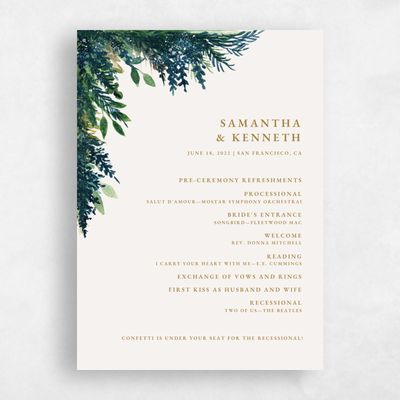 Beige Wedding Program - Oxley