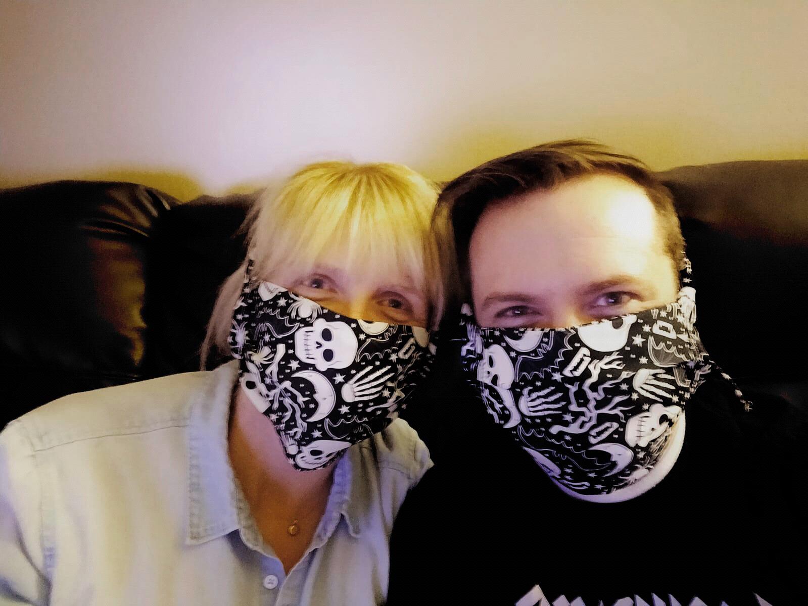 Yes, our masks glow in the dark! BEST wedding gift.   Thanks, Pam.