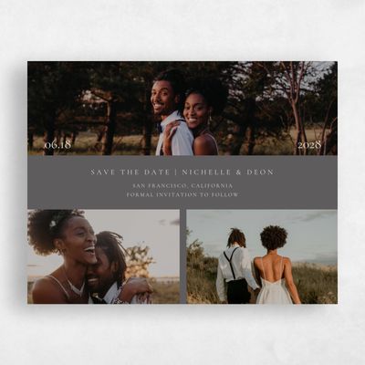 Charcoal, Grey Wedding Save the Date - Brantley Photo
