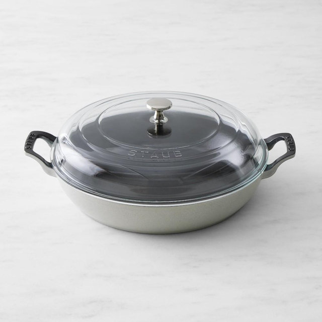 Staub Enameled Cast Iron Everything Braiser, 3 1/2-Qt., White Truffle
