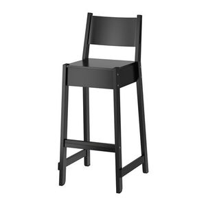 NORRÅKER				Bar stool with backrest, black